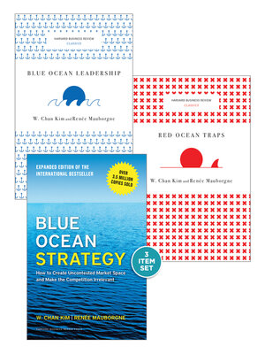cover image of Blue Ocean Strategy with Harvard Business Review Classic Articles "Blue Ocean Leadership" and "Red Ocean Traps" (3 Books)